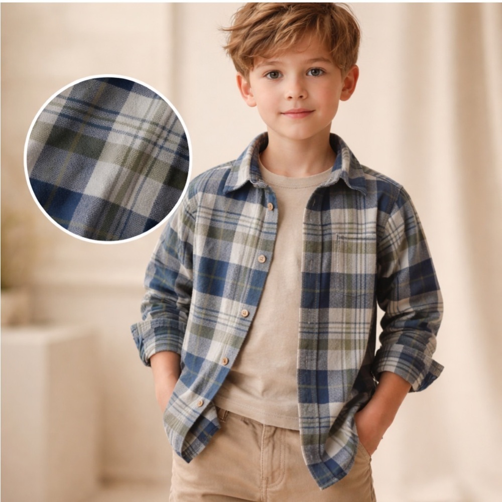 Just One You Made by Carters Plaid Blue Button-Down Flannel Toddler 3T Shirt